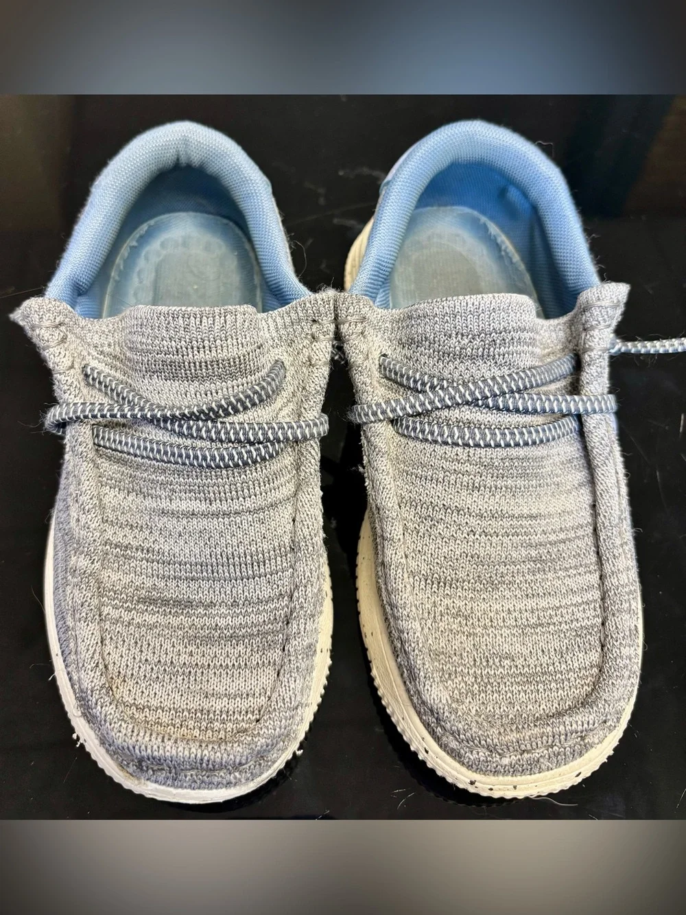Kids Slip-On Shoes in Light Gray and Blue
